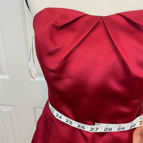 Y2K David’s bridal 2piece red satin strapless corset sz2 Matching maxi skirt sz4 - Picture 7 of 15